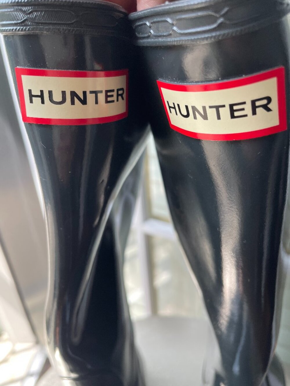 Hunter Women's Original Tall Gloss Rain Boots-Natural Rubber Waterproof Wellies - Picture 3 of 12